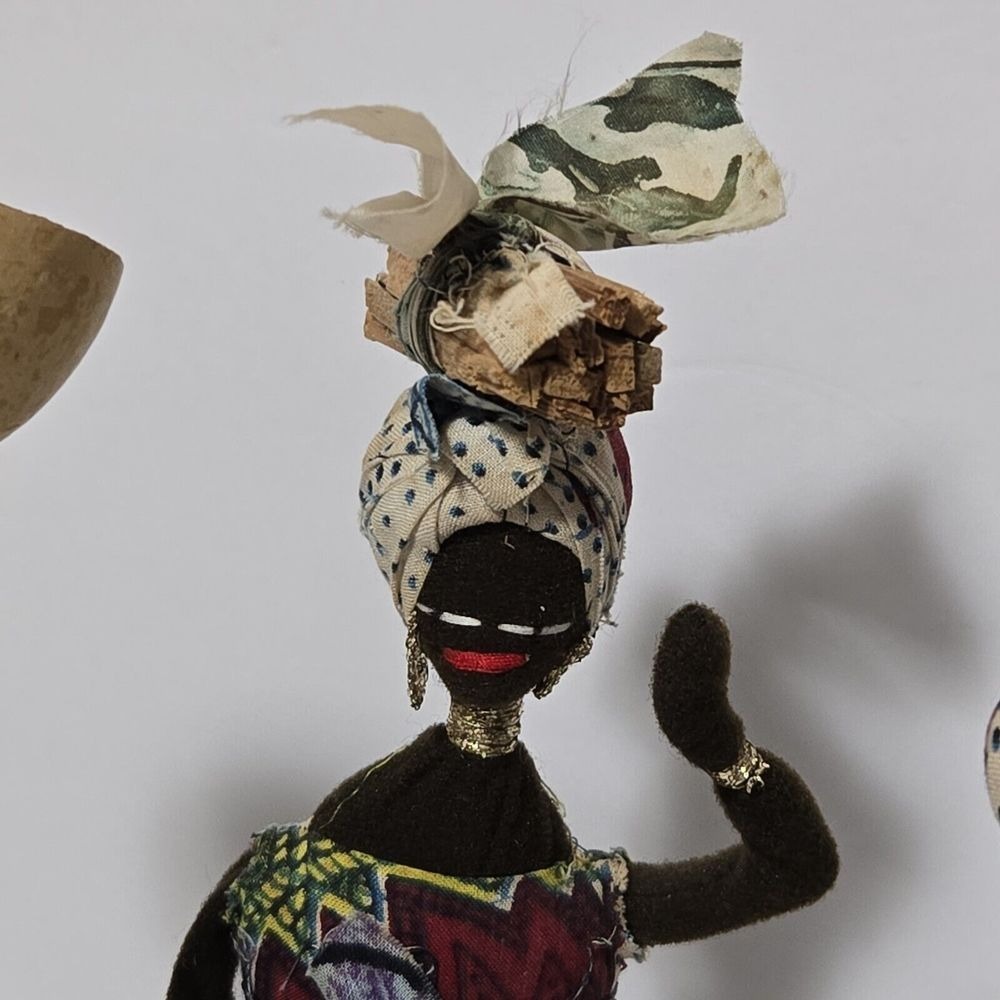 Handmade Dolls RARE Set Of 5 Cloth Bodies‎ Embroidered - Picture 13 of 16
